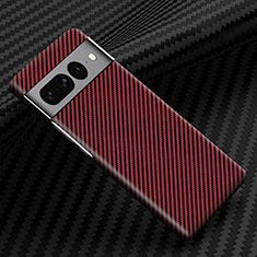 Funda Dura Plastico Rigida Carcasa Mate Twill para Google Pixel 7 Pro 5G Rojo