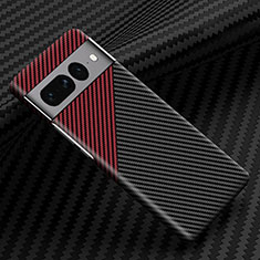 Funda Dura Plastico Rigida Carcasa Mate Twill para Google Pixel 7 Pro 5G Rojo y Negro