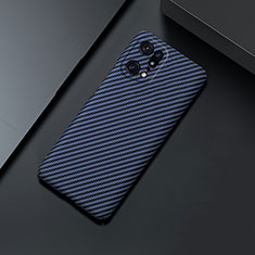 Funda Dura Plastico Rigida Carcasa Mate Twill para Oppo Find X5 Pro 5G Azul