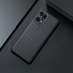 Funda Dura Plastico Rigida Carcasa Mate Twill para Oppo Find X5 Pro 5G Negro