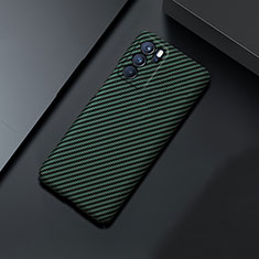 Funda Dura Plastico Rigida Carcasa Mate Twill para Oppo Reno6 5G Verde