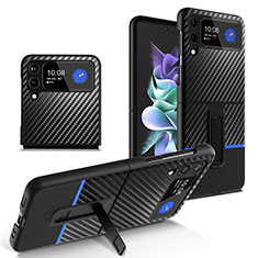 Funda Dura Plastico Rigida Carcasa Mate Twill para Samsung Galaxy Z Flip4 5G Azul