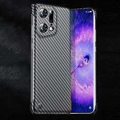 Funda Dura Plastico Rigida Carcasa Mate Twill T01 para Oppo Find X5 Pro 5G Negro