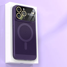 Funda Dura Plastico Rigida Carcasa Perforada con Mag-Safe Magnetic JS1 para Apple iPhone 14 Pro Max Morado