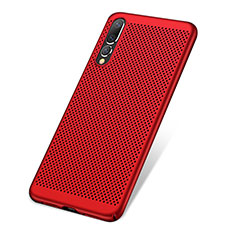 Funda Dura Plastico Rigida Carcasa Perforada para Huawei P20 Pro Rojo