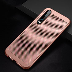 Funda Dura Plastico Rigida Carcasa Perforada para Huawei P30 Oro Rosa