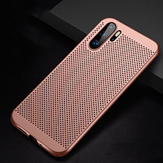 Funda Dura Plastico Rigida Carcasa Perforada para Huawei P30 Pro Oro Rosa