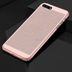 Funda Dura Plastico Rigida Carcasa Perforada para Huawei Y6 (2018) Oro Rosa