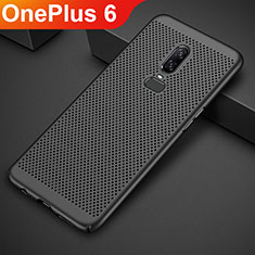 Funda Dura Plastico Rigida Carcasa Perforada para OnePlus 6 Negro