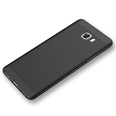 Funda Dura Plastico Rigida Carcasa Perforada para Samsung Galaxy C9 Pro C9000 Negro