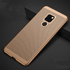 Funda Dura Plastico Rigida Carcasa Perforada W01 para Huawei Mate 20 X 5G Oro