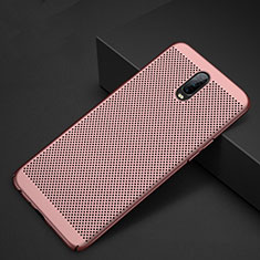 Funda Dura Plastico Rigida Carcasa Perforada W01 para Oppo RX17 Pro Oro Rosa