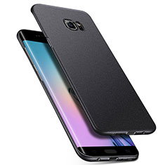 Funda Dura Plastico Rigida Fino Arenisca Q01 para Samsung Galaxy S6 Edge SM-G925 Negro