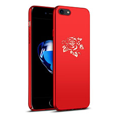 Funda Dura Plastico Rigida Flores para Apple iPhone 7 Rojo