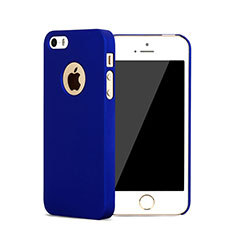Funda Dura Plastico Rigida Mate con Agujero para Apple iPhone 5S Azul