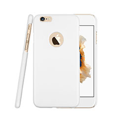 Funda Dura Plastico Rigida Mate con Agujero para Apple iPhone 6 Blanco