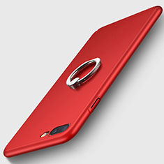 Funda Dura Plastico Rigida Mate con Anillo de dedo Soporte A01 para Apple iPhone 7 Plus Rojo