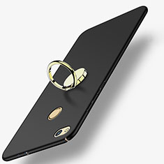 Funda Dura Plastico Rigida Mate con Anillo de dedo Soporte A02 para Huawei Nova Lite Negro