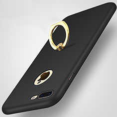 Funda Dura Plastico Rigida Mate con Anillo de dedo Soporte A03 para Apple iPhone 8 Plus Negro