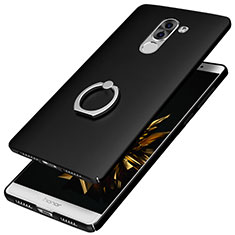 Funda Dura Plastico Rigida Mate con Anillo de dedo Soporte A07 para Huawei Mate 9 Lite Negro