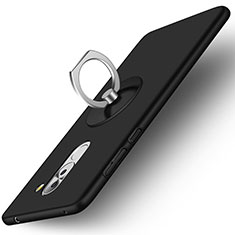 Funda Dura Plastico Rigida Mate con Anillo de dedo Soporte para Huawei Honor 6X Pro Negro