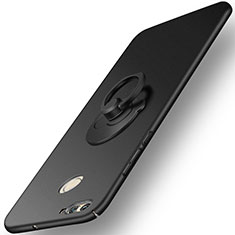 Funda Dura Plastico Rigida Mate con Anillo de dedo Soporte para Huawei Nova 2 Negro