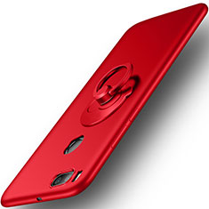 Funda Dura Plastico Rigida Mate con Anillo de dedo Soporte para Xiaomi Mi A1 Rojo