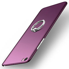 Funda Dura Plastico Rigida Mate con Anillo de dedo Soporte para Xiaomi Mi Note Morado