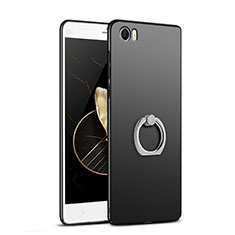 Funda Dura Plastico Rigida Mate con Anillo de dedo Soporte R01 para Xiaomi Mi Note Negro