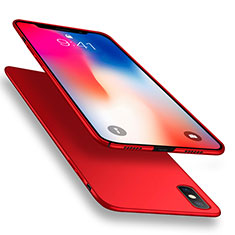 Funda Dura Plastico Rigida Mate con Anillo de dedo Soporte R03 para Apple iPhone Xs Max Rojo