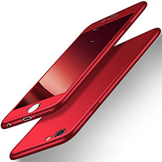 Funda Dura Plastico Rigida Mate Frontal y Trasera 360 Grados para Apple iPhone 6S Plus Rojo