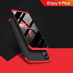 Funda Dura Plastico Rigida Mate Frontal y Trasera 360 Grados Q01 para Huawei Enjoy 9 Plus Rojo y Negro