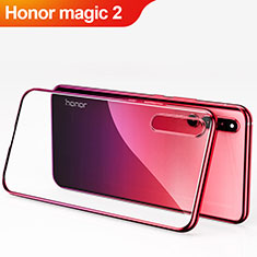 Funda Dura Plastico Rigida Mate Frontal y Trasera 360 Grados Q01 para Huawei Honor Magic 2 Rojo