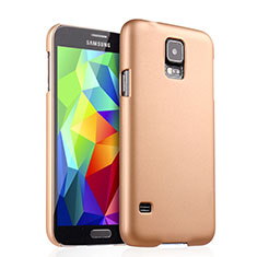 Funda Dura Plastico Rigida Mate para Samsung Galaxy S5 Duos Plus Oro