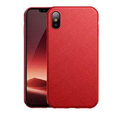 Funda Dura Plastico Rigida Mate Twill para Apple iPhone X Rojo