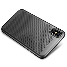 Funda Dura Plastico Rigida Perforada para Apple iPhone X Negro