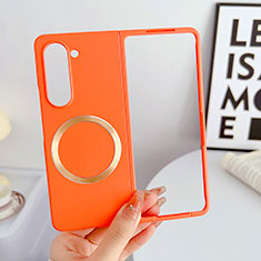 Funda Dura Plastico Rigida Sin Marco Carcasa Mate con Mag-Safe Magnetic BH1 para Samsung Galaxy Z Fold5 5G Naranja