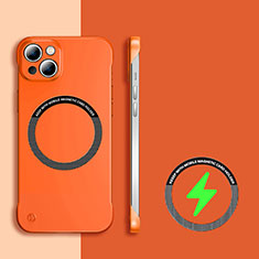 Funda Dura Plastico Rigida Sin Marco Carcasa Mate con Mag-Safe Magnetic para Apple iPhone 13 Naranja