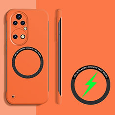 Funda Dura Plastico Rigida Sin Marco Carcasa Mate con Mag-Safe Magnetic para Huawei P50 Pro Naranja