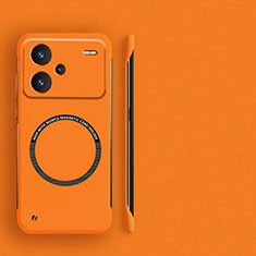 Funda Dura Plastico Rigida Sin Marco Carcasa Mate con Mag-Safe Magnetic para Xiaomi Redmi Note 13 Pro+ Plus 5G Naranja