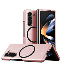 Funda Dura Plastico Rigida Sin Marco Carcasa Mate con Mag-Safe Magnetic QH1 para Samsung Galaxy Z Fold5 5G Oro Rosa