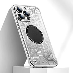 Funda Dura Plastico Rigida Sin Marco Carcasa Mate con Mag-Safe Magnetic ZL1 para Apple iPhone 13 Pro Max Plata