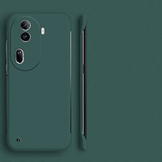 Funda Dura Plastico Rigida Sin Marco Carcasa Mate para Oppo Reno11 Pro 5G Verde Noche