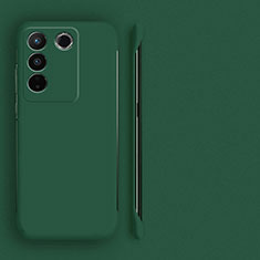 Funda Dura Plastico Rigida Sin Marco Carcasa Mate para Vivo V27 Pro 5G Verde Noche