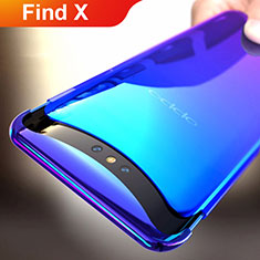 Funda Dura Plastico Rigida Transparente Gradient para Oppo Find X Azul