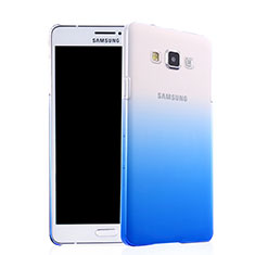 Funda Dura Plastico Rigida Transparente Gradient para Samsung Galaxy A7 SM-A700 Azul