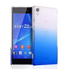 Funda Dura Plastico Rigida Transparente Gradient para Sony Xperia Z2 Azul