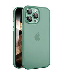 Funda Dura Ultrafina Carcasa Transparente Mate QC para Apple iPhone 15 Pro Max Verde