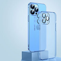 Funda Dura Ultrafina Carcasa Transparente Mate QC1 para Apple iPhone 13 Pro Azul