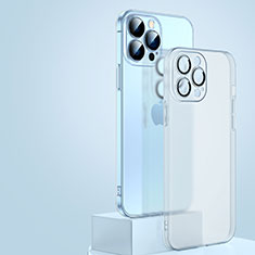 Funda Dura Ultrafina Carcasa Transparente Mate QC1 para Apple iPhone 13 Pro Blanco